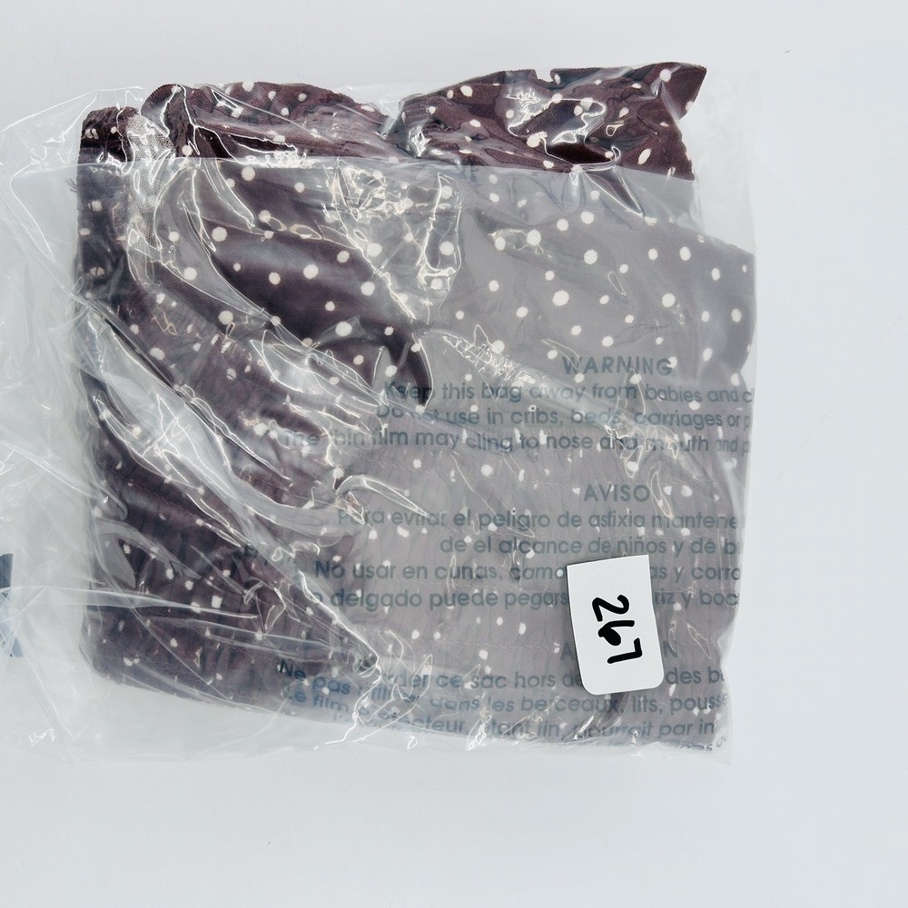 Coquette Milkmaid Crop Top M Brown Polka Dot‎ Corset Cottagecore Puff Sleeve - Picture 13 of 13